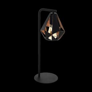 Asztali E27 1x60W fekete/vréz Carlton4