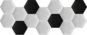 Kerma fekete és fehér színű hatszög modern falvédő-46, ágy mögé