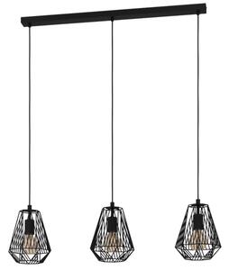 Függeszték E27 3x40W fekete Stype