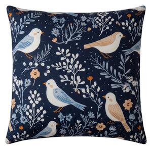 Mikroszálas párnahuzat DENIM BIRDS 45x45 cm, kék