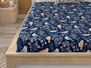 Mikroszálas lepedő DENIM BIRDS kék 90x200 cm