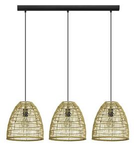 Függeszték 3xE27 fek/rattan Ayesgarth