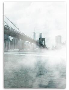 Gario Vászonkép Köd a Brooklyn híd alatt - Dmitry Belov Méret: 40 x 60 cm