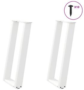 Konzolasztal lábak U-alakú 2 db Fehér 28x(72-73) cm Acél