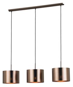 Függ.E27 3x60W barna/vörösréz Saganto