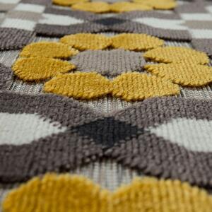 Bel- és kültéri szőnyeg mozaik minta sárga bézs, 120×170-es méretben