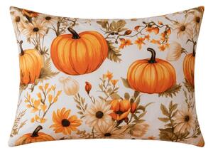 Mikroszálas párnahuzat FLOWERS AND PUMPKINS 50x70 cm, narancssárga