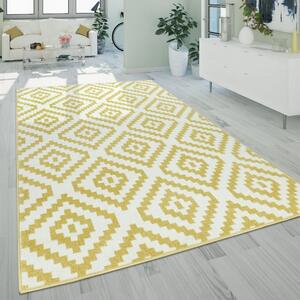 Ethno mintájú szőnyeg sárga-fehér, modell 20676, 240x320cm