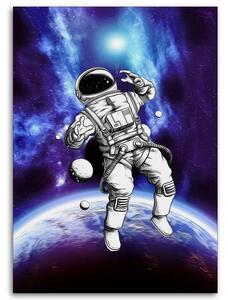 Gario Vászonkép űrhajós a lila térben - Pau Fernandez Méret: 40 x 60 cm