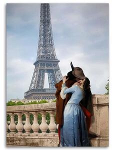 Gario Vászonkép Egy csók az Eiffel-toronynál - Norrobey Méret: 40 x 60 cm