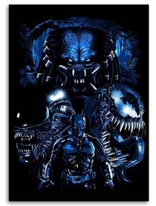 Gario Vászonkép Predator, Alien, Venom, Batman - Alberto Perez Méret: 40 x 60 cm