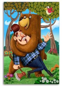 Gario Vászonkép A medve és a favágó - Gustavo Gabriel San Martin Méret: 40 x 60 cm