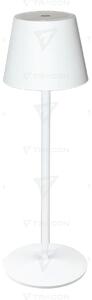 Asztali akkumulátoros LED díszlámpa, fém, fehér 3.5W, 3000K, 3,7V, 3600 mAh, Li-Ion, 200lm ,10h, IP20