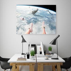 Gario Vászonkép Bálna óceán szárazföld - Bryantama Art Méret: 60 x 40 cm
