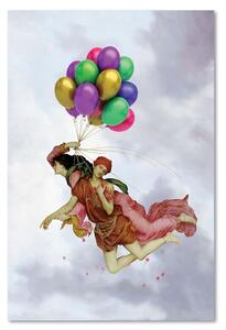 Gario Vászonkép Két ember repül a léggömbökön - Jose Luis Guerrero Méret: 40 x 60 cm