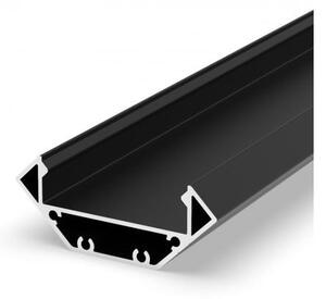 LED PROFILE J felületre szerelhető 1m fekete matt akrilát/alumínium