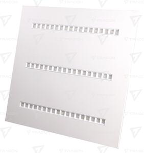 Sávos LED panel, négyzet, fehér 230V,50Hz, 40W, 4000lm, 4000K,UGR<16, IP40, 595x595mm, EEI=F