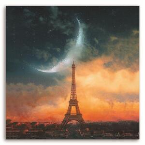 Gario Vászonkép Éjszaka és Hold Párizsban - Rokibul Hasan Méret: 30 x 30 cm