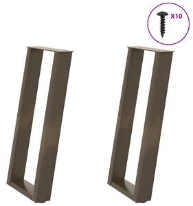 Konzolasztal lábak U-alakú 2 db natúr acél 28x(72-73) cm Acél