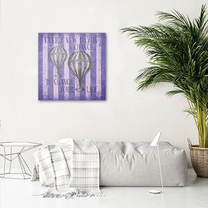 Gario Vászonkép Léggömb lila csíkos háttérrel - Andrea Haase Méret: 30 x 30 cm