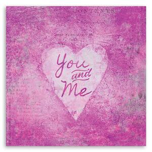 Gario Vászonkép Rózsaszín Te és én felirat - Andrea Haase Méret: 30 x 30 cm