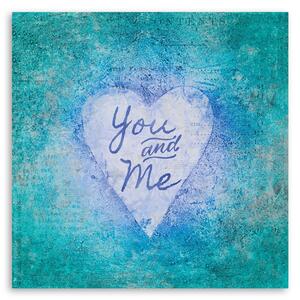 Gario Vászonkép Blue You and Me felirat - Andrea Haase Méret: 30 x 30 cm