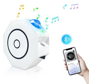Octagon LED Csillagprojektor és Bluetooth Hangszóró – Éjszakai Csillagvetítő Lámpa Távirányítóval