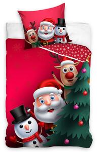 Üdvözlet az Északi-sarkról karácsonyi pamut ágyneműhuzat, 140 x 200 cm, 70 x 90 cm