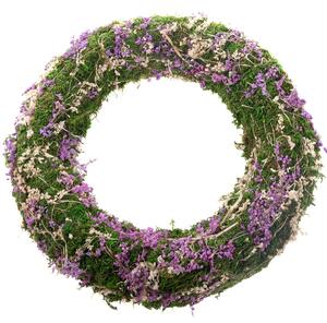 Moha koszorú szárított virágokkal, lila , 30 x 7 cm
