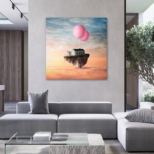 Gario Vászonkép Egy ház egy léggömbön - Zehem Chong Méret: 30 x 30 cm