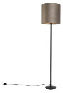 Állólámpa fekete, taupe és arany bársony árnyékolóval 40 cm - Simplo