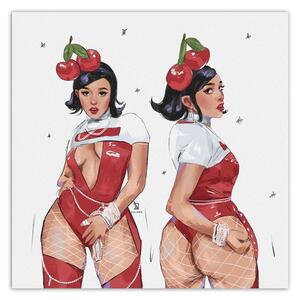 Gario Vászonkép Lady cseresznye - Vivian Lihonde Méret: 30 x 30 cm