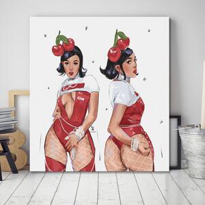 Gario Vászonkép Lady cseresznye - Vivian Lihonde Méret: 30 x 30 cm