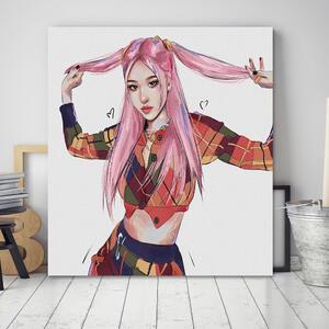 Gario Vászonkép Rózsaszín hajú lány - Vivian Lihonde Méret: 30 x 30 cm
