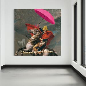 Gario Vászonkép Napóleon lóháton esernyovel - Bekir Ceylan Méret: 30 x 30 cm