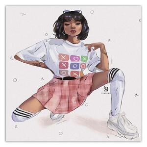 Gario Vászonkép Tizenéves lány rózsaszín szoknyában - Vivian Lihonde Méret: 30 x 30 cm
