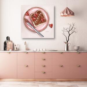 Gario Vászonkép Nutella és eper szendvics - Svetlana Gracheva Méret: 30 x 30 cm