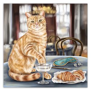 Gario Vászonkép Egy vörös macska egy kituno vacsora partin - Svetlana Gracheva Méret: 30 x 30 cm