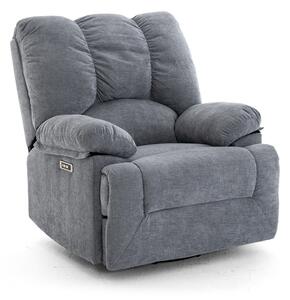 Elektromos relax fekvőfotel szürke zsenília szövet (JN-D8118A30)
