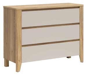 Komód Talduno 102, Laminált forgácslap, 90x117x43cm, Világos tölgy, Kasmír