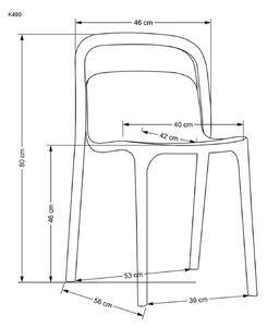 K490 műanyag kerti szék - mentazöld