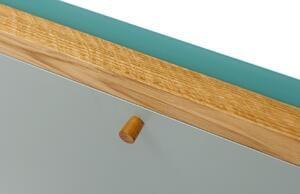 Türkiz összecsukható asztal Woodman Brenta tölgyfa kerettel 74 x 44 cm