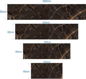 Soner törés- és hőálló konyhai hátfal fekete barna márvány mintában 60x120 cm