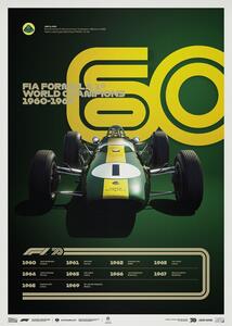 Formula 1 Decades - 60's Lotus Festmény reprodukció, (50 x 70 cm)