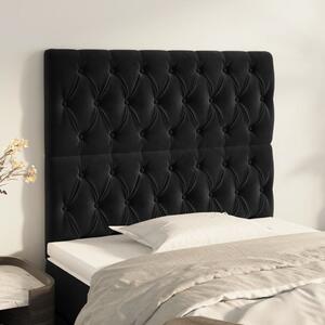 VidaXL 2 db fekete bársony fejtámla 90x7x78/88 cm
