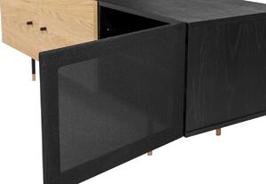 Tölgy TV asztal Woodman Jugend fém talppal 142 x 42 cm