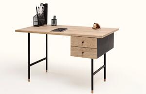 Tölgyfa íróasztal Woodman Jugend II. fém talppal 130 x 65 cm