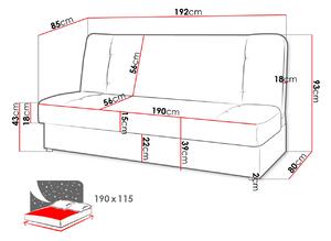 Széthúzható kanapé Korina (lawa 06) (tárolóhellyel). 1051138
