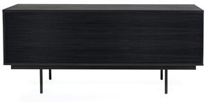 Fekete tölgy komód Woodman Csíkos fém talppal 161 x 41 cm