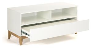 Fehér TV-asztal Woodman Blanco tölgyfa alappal 120x48 cm